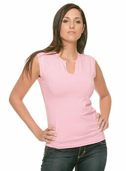 Cotton Spandex Slit-V Raglan T-Shirt