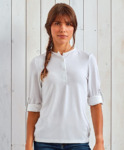 Damen Henley Langarm-Shirt Rollärmel PR318 | Premier®